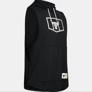 UA Project Rock Sleeveless Hoodie-Iron Paradise